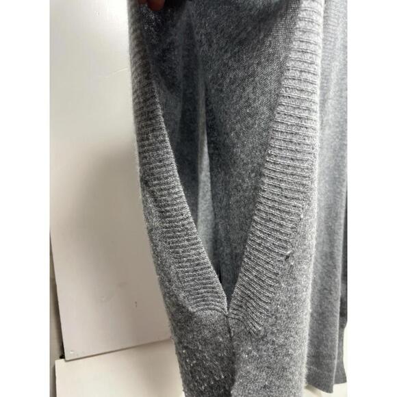 Halogen Women’s 100% Cashmere Open Cardigan Sweater Gray Short Sleeve One Size - Picture 4 of 8